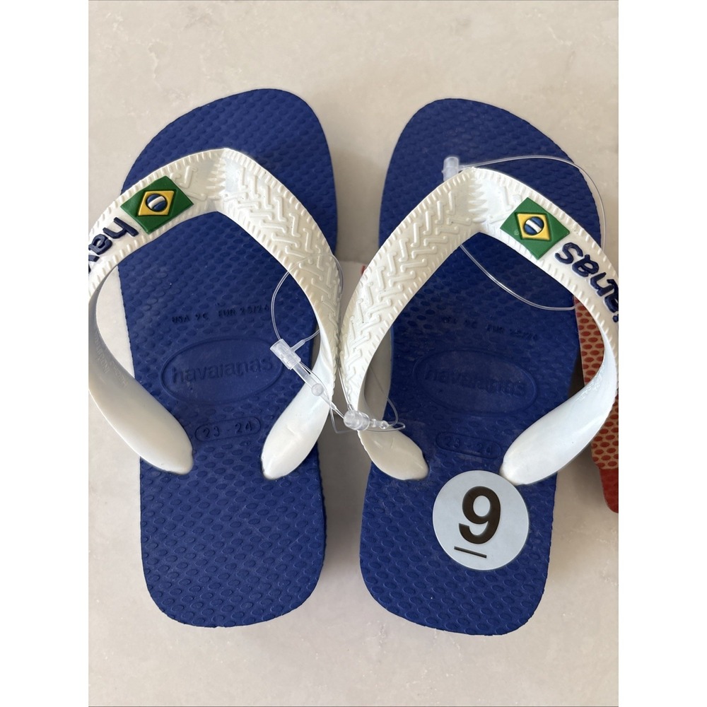 Havaianas Kids US 9c Lightweight Flip Flop Sandals, Brazil Logo Thong Footwear